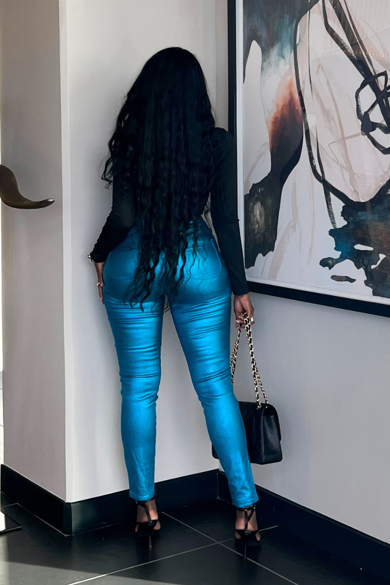 LET ME HOLD YOU BLUE METALLIC | PANTS