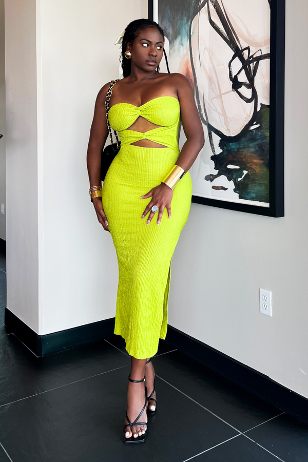 neon yellow tube dress Taylor Tube Dress, in Yellow Luxe Satin, Size: XL | Show Me Your Mumu