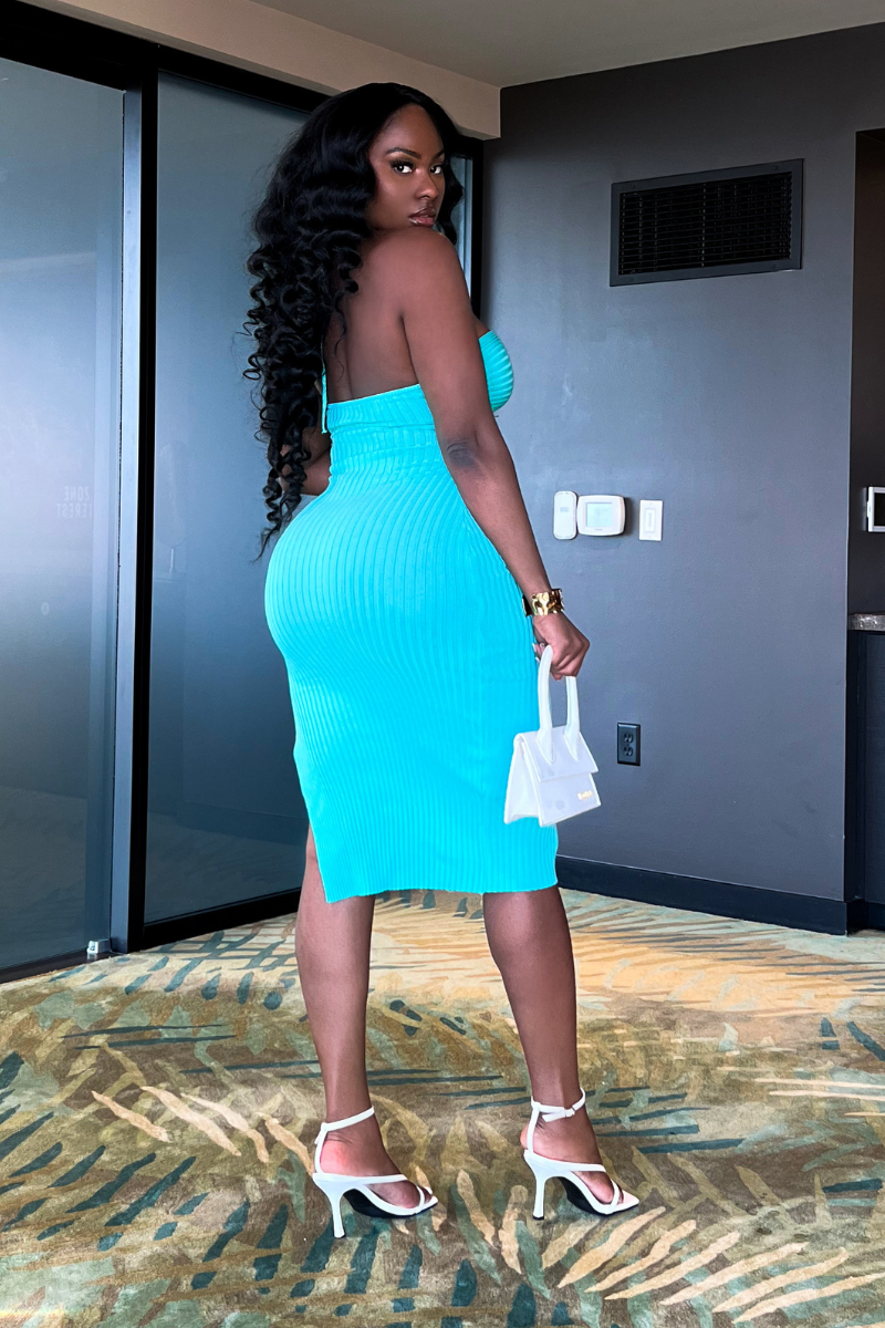 SANAA BABY BLUE HALTER BODYCON | DRESS - LittleMissAdore SANAA BABY BLUE HALTER BODYCON | DRESS - LittleMissAdore
