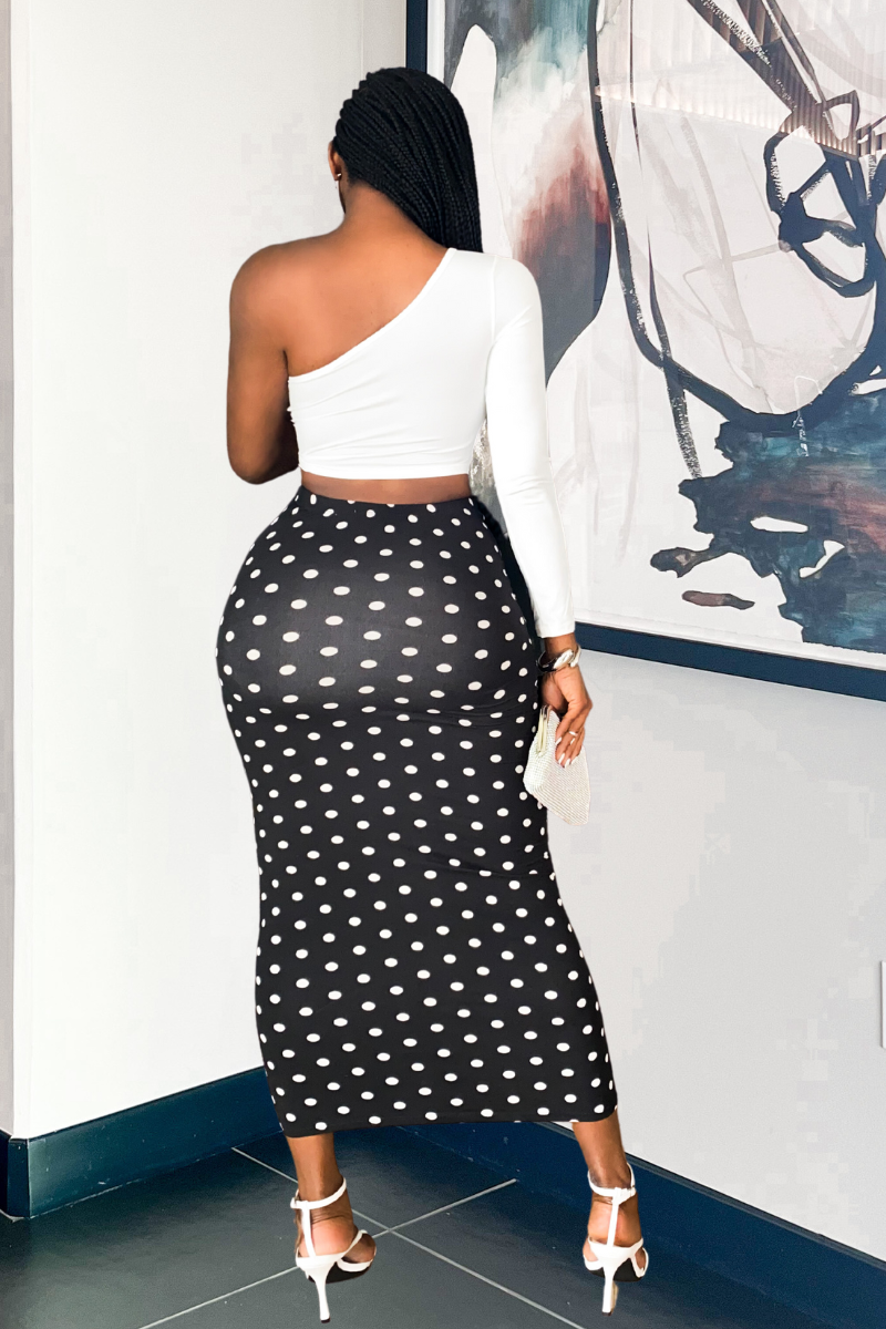 DOTTED UP MIDI | SKIRT