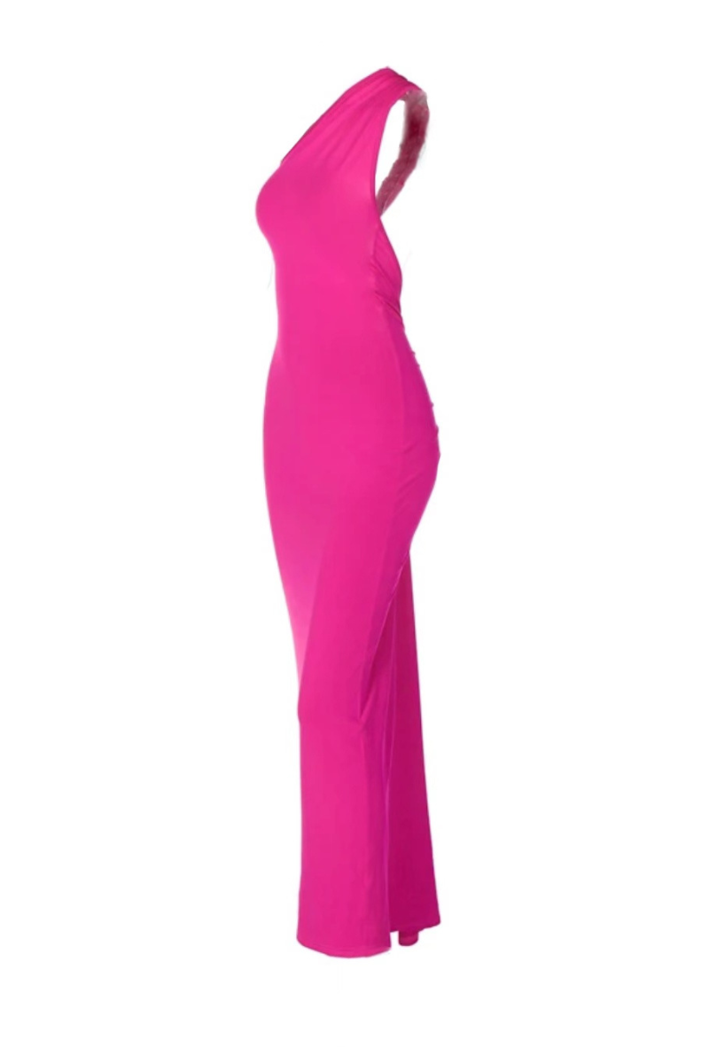 oasis pink dress Oasis Women's Petite Scarf Detail Hand Stitched Midaxi Dress in Hot Pink | Size: 12