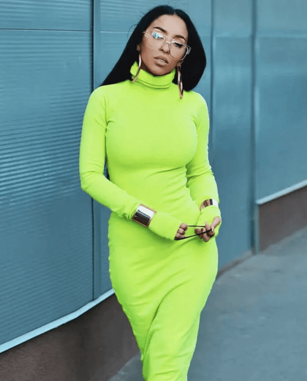 neon green long sleeve bodycon dress Long Sleeve Neon Square Neck Dress Square Neck Neon Green Bodycon Dress Long Sleeve Discount Neon
