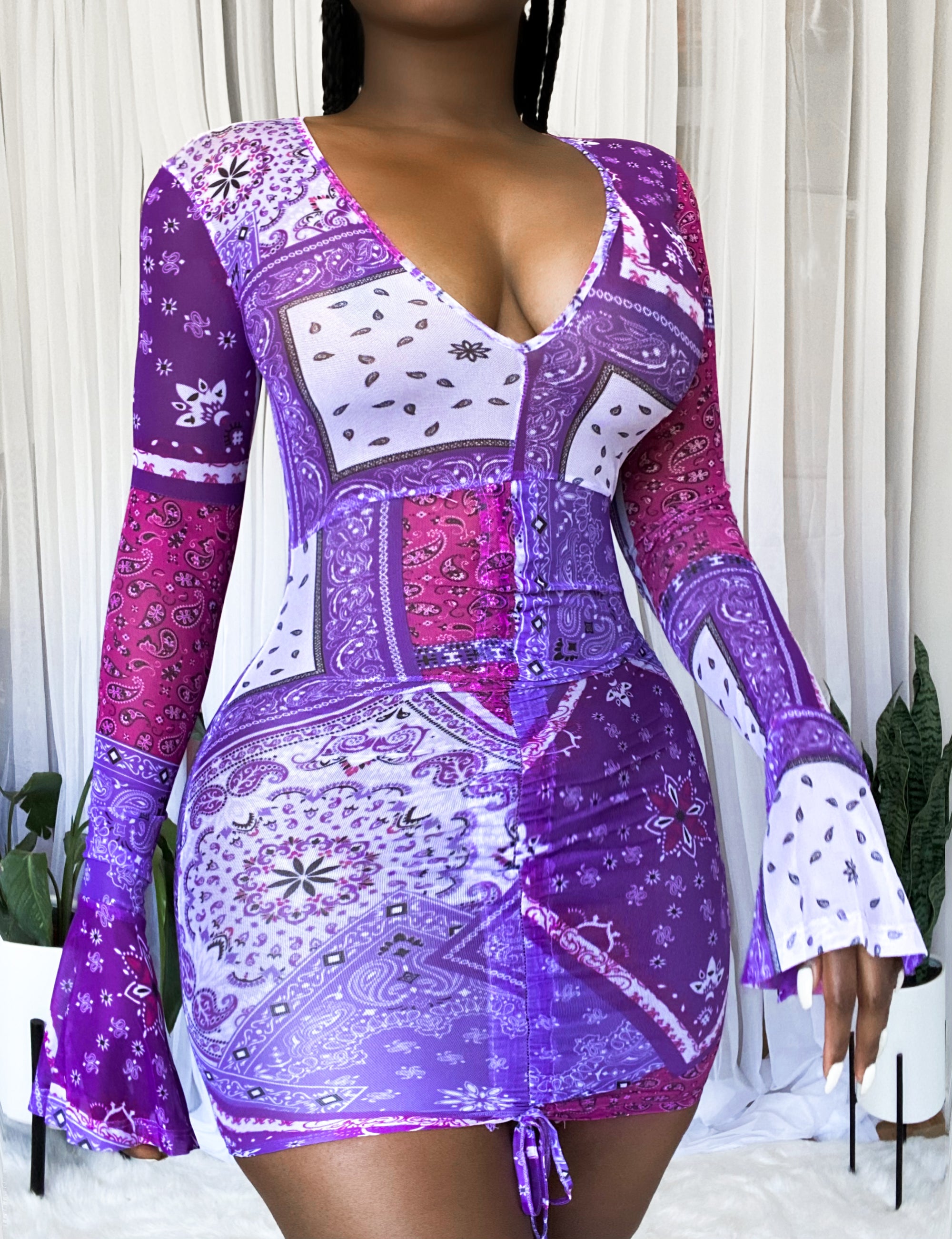 bandana mini dress PURPLE BANDANA MINI | DRESS