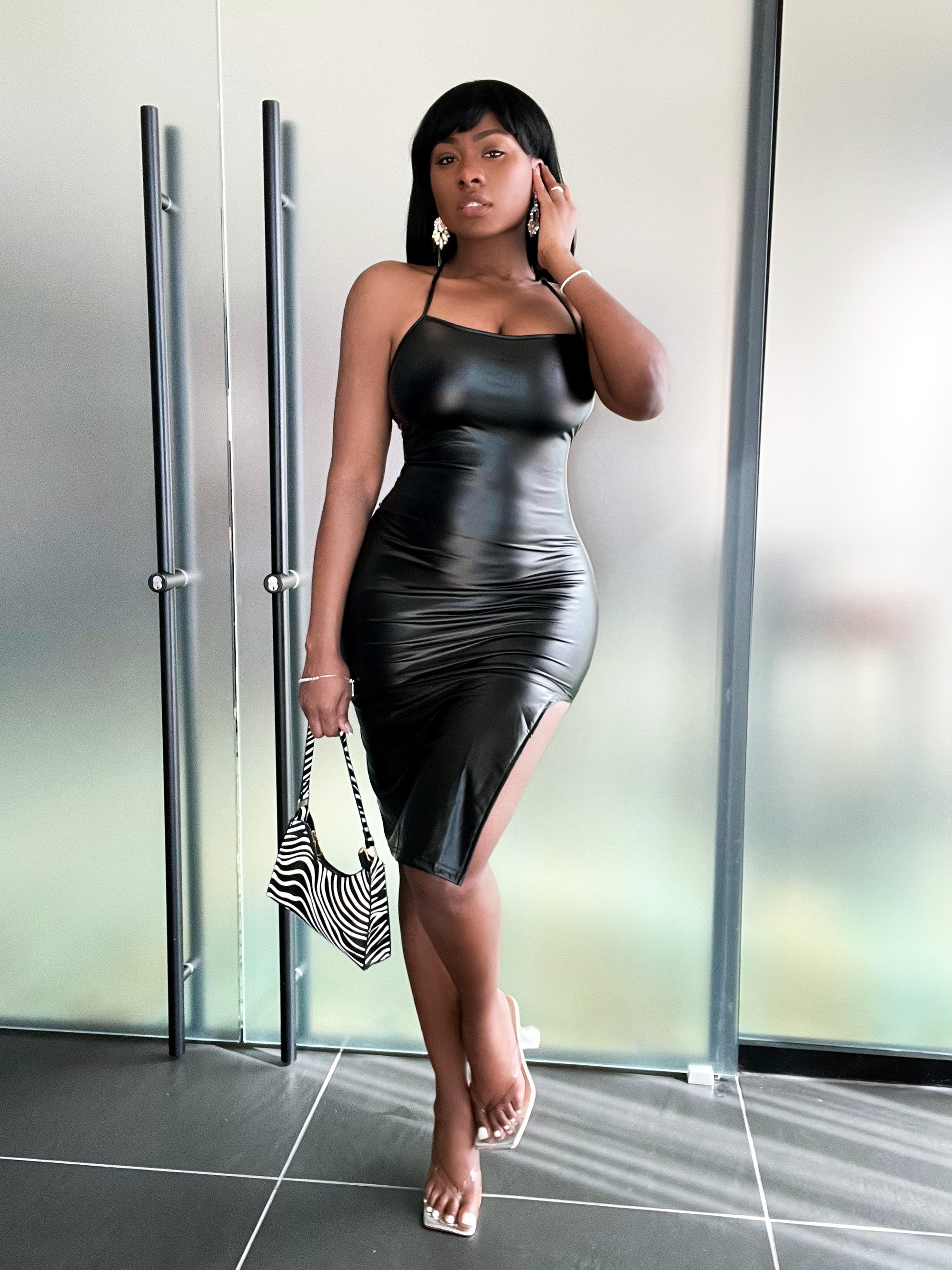 leather dress near me HOLD ME VEGAN LEATHER | DRESS